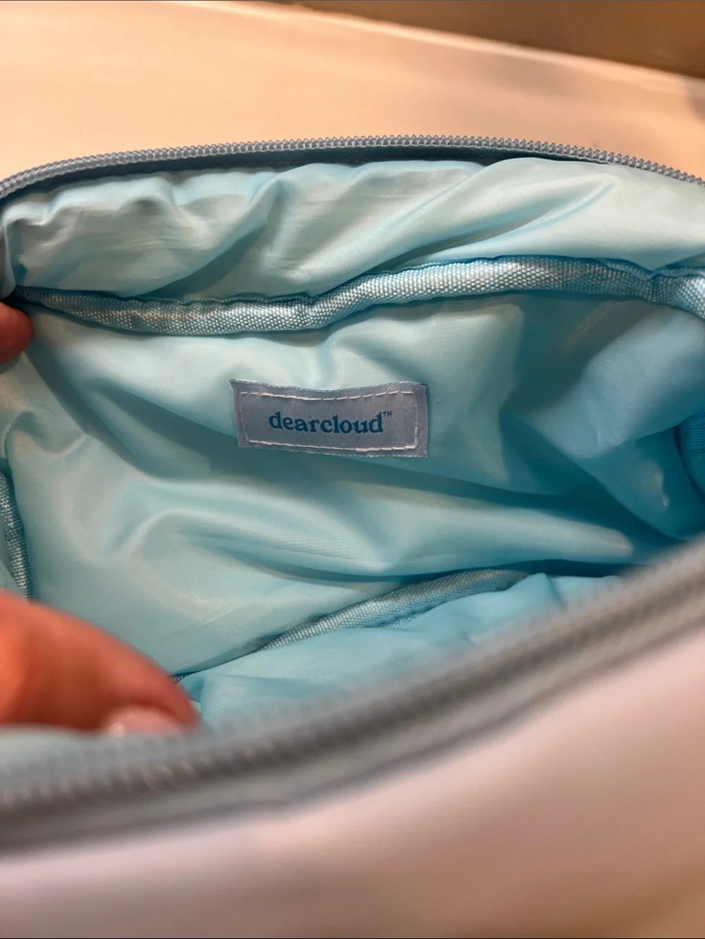 dearcloud Light Blue Cosmetic Pouch with Cloud Tag New!